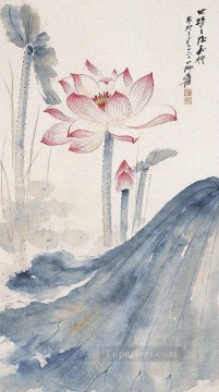Chang dai chien lotus 2 tinta china antigua Pinturas al óleo